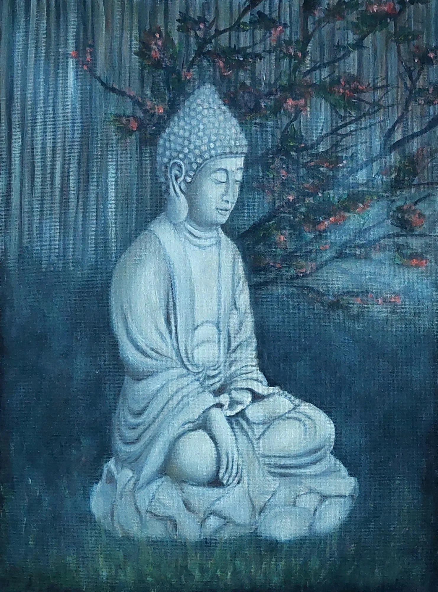 Slika „Buda“, ulje na platnu, 30 × 40 cm, Biljana Skrobonja