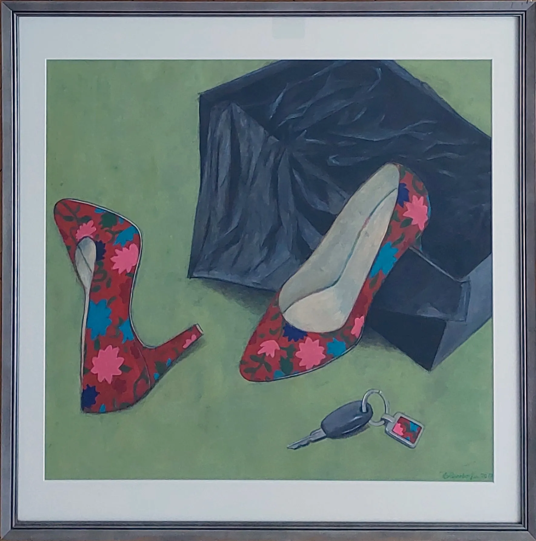 Slika „Cipele I“, akril na papiru, 53 × 50 cm, Biljana Skrobonja