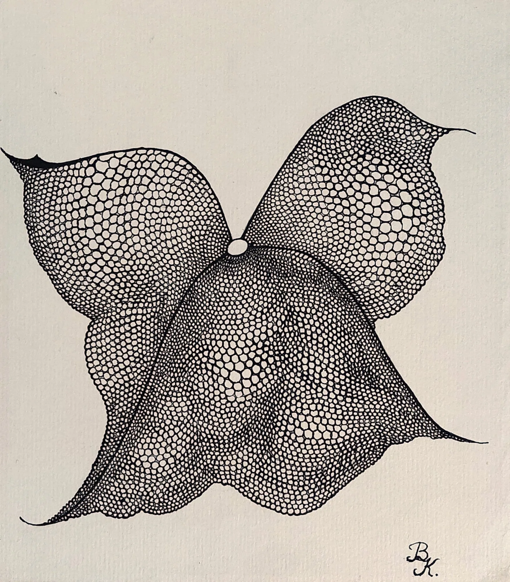 Slika „Čipka I“, tuš na papiru, 19 × 21 cm, Biljana Skrobonja