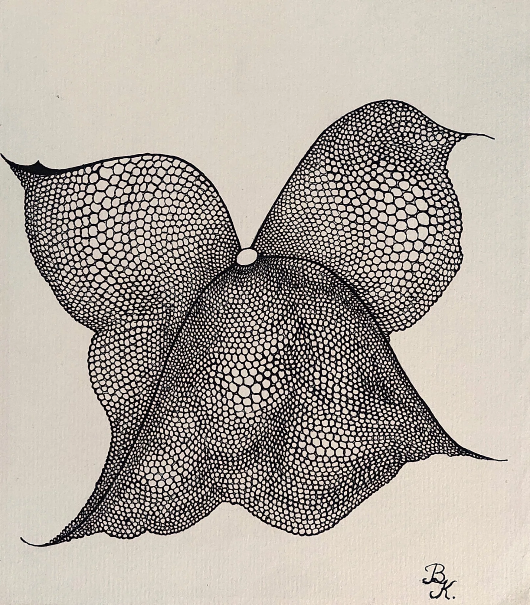 Slika „Čipka I“, tuš na papiru, 19 × 21 cm, Biljana Skrobonja