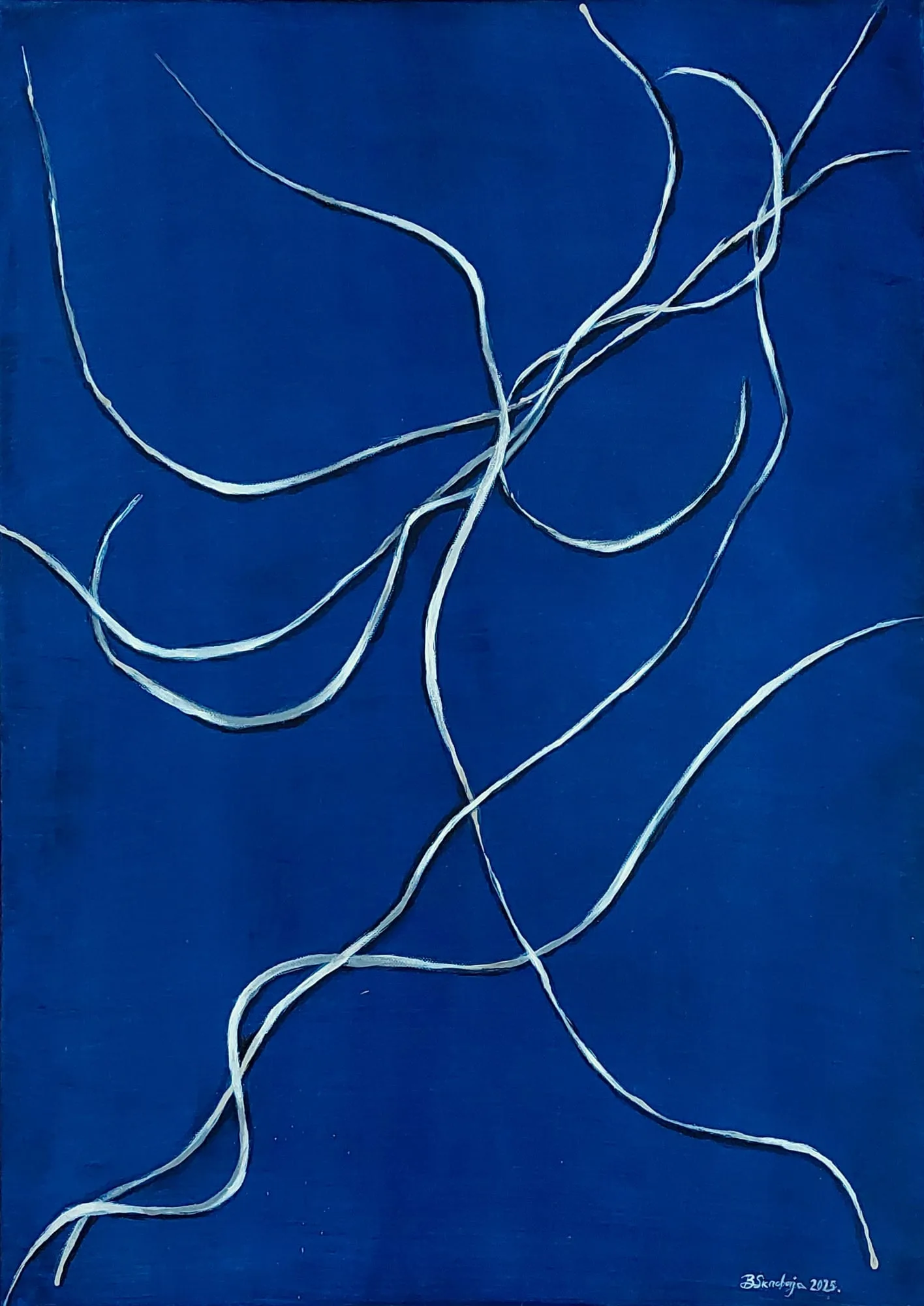 Slika „Linije“, akril na platnu, 50 × 70 cm, Biljana Skrobonja