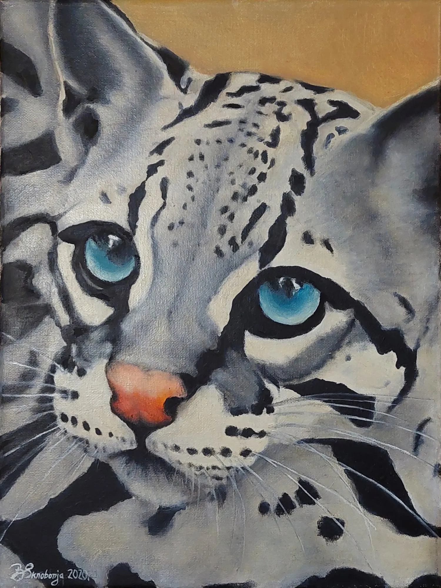 Slika „Mačka“, ulje na platnu, 30 × 40 cm, Biljana Skrobonja