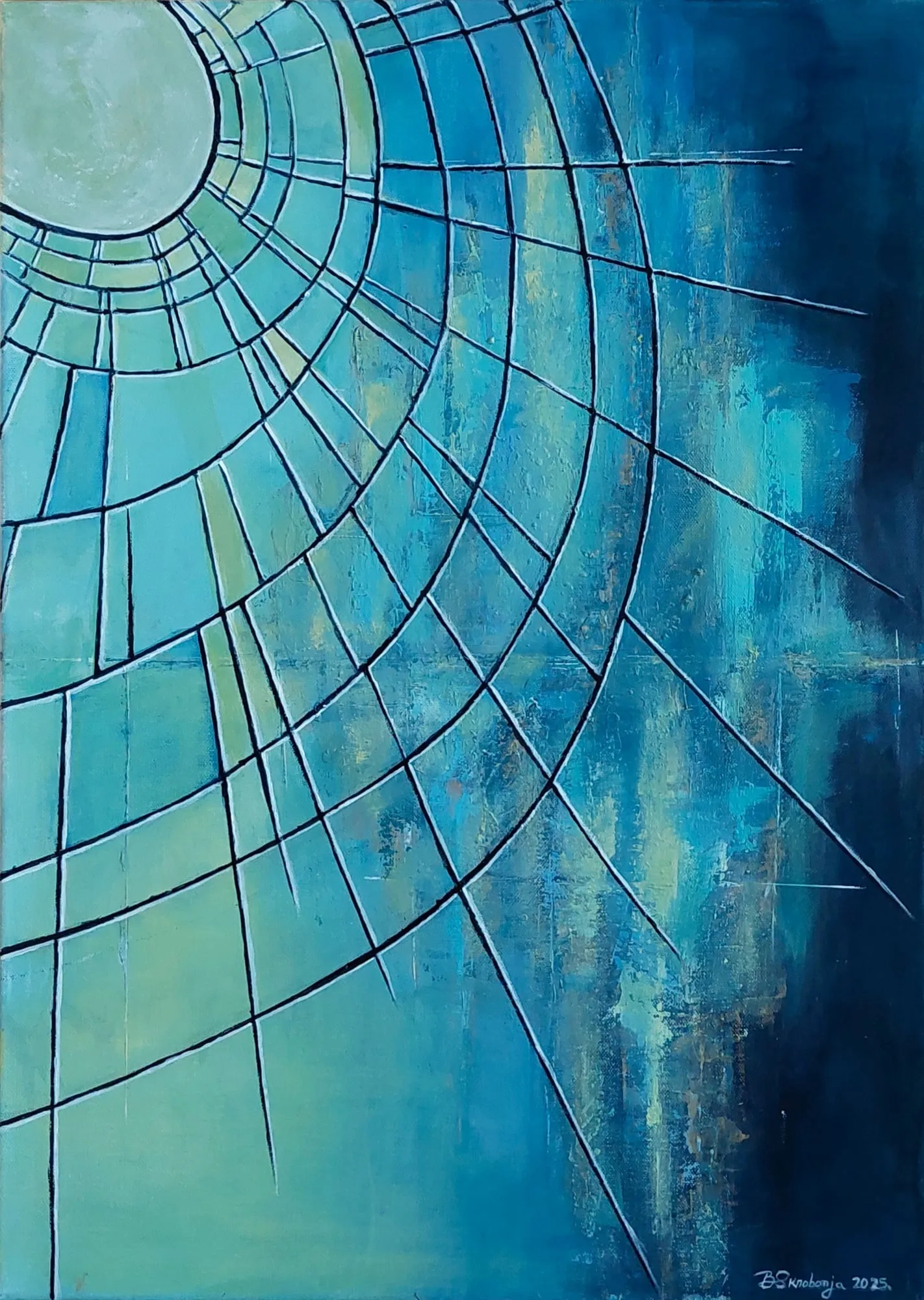 Slika „Mreža“, akril na platnu, 50 × 70 cm, Biljana Skrobonja
