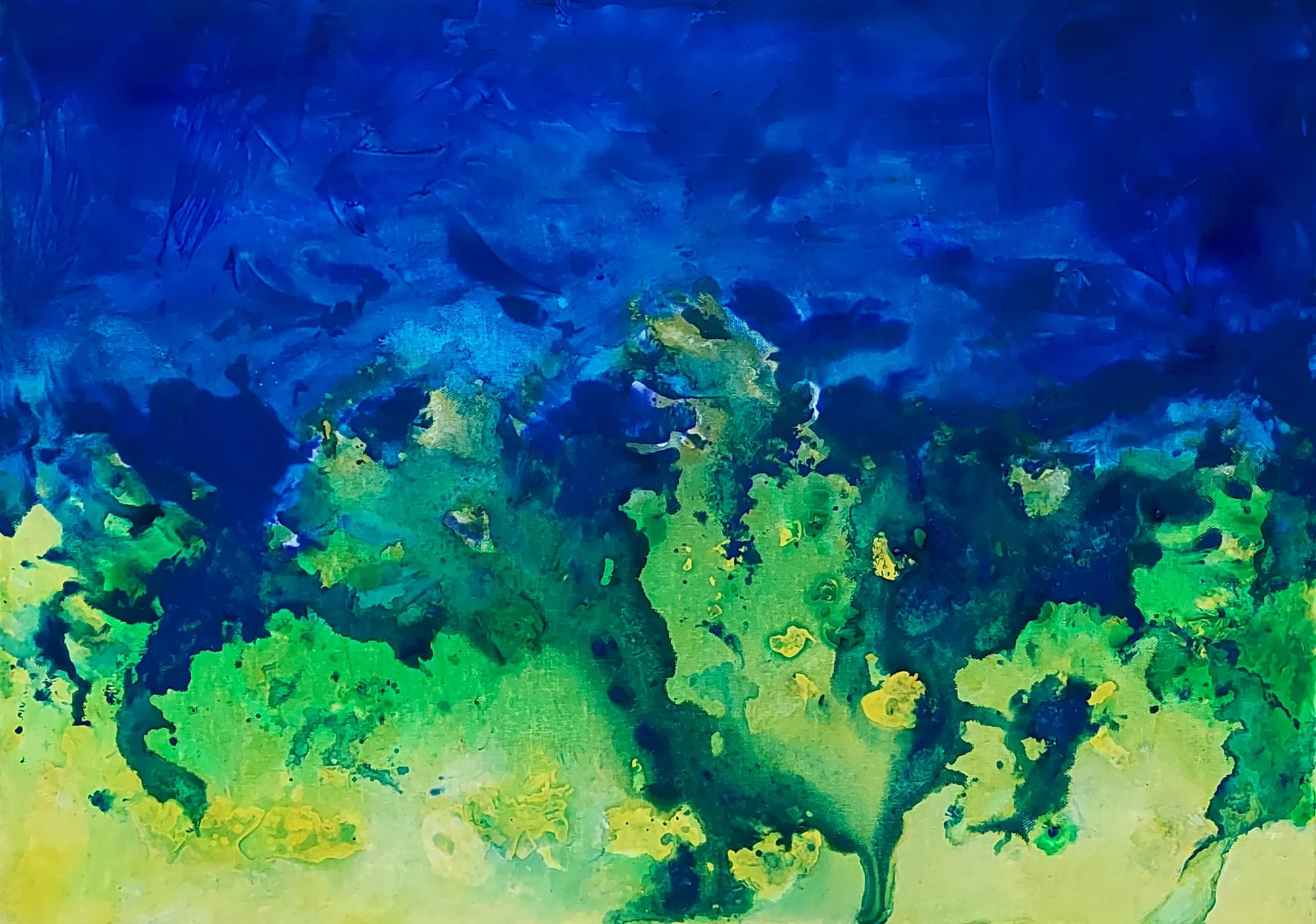 Slika „Okean“, akril na platnu, 70 × 50 cm, Biljana Skrobonja