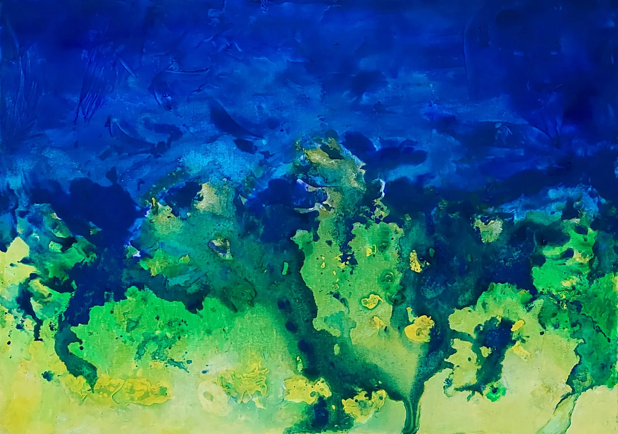 Slika „Okean“, akril na platnu, 70 × 50 cm, Biljana Skrobonja