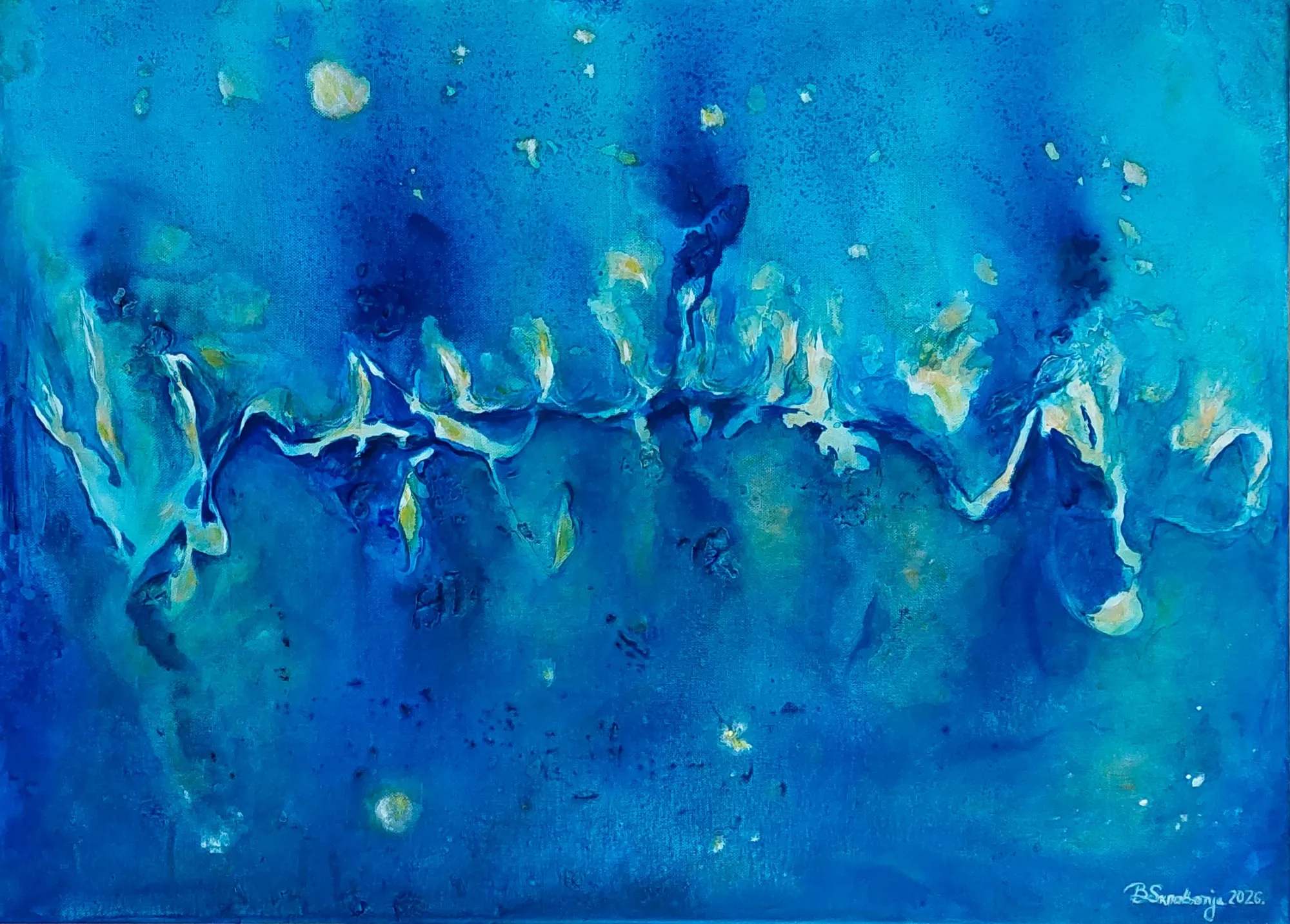 Slika „Pena“, akril na platnu, 70 × 50 cm, Biljana Skrobonja