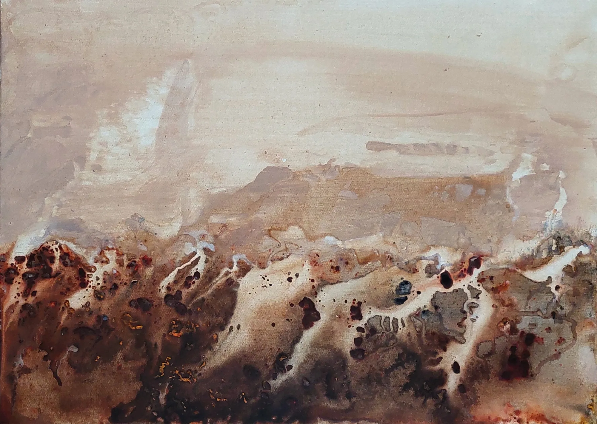 Painting “Sandstorm”, acrylic on canvas, 70 × 50 cm, by Biljana Skrobonja