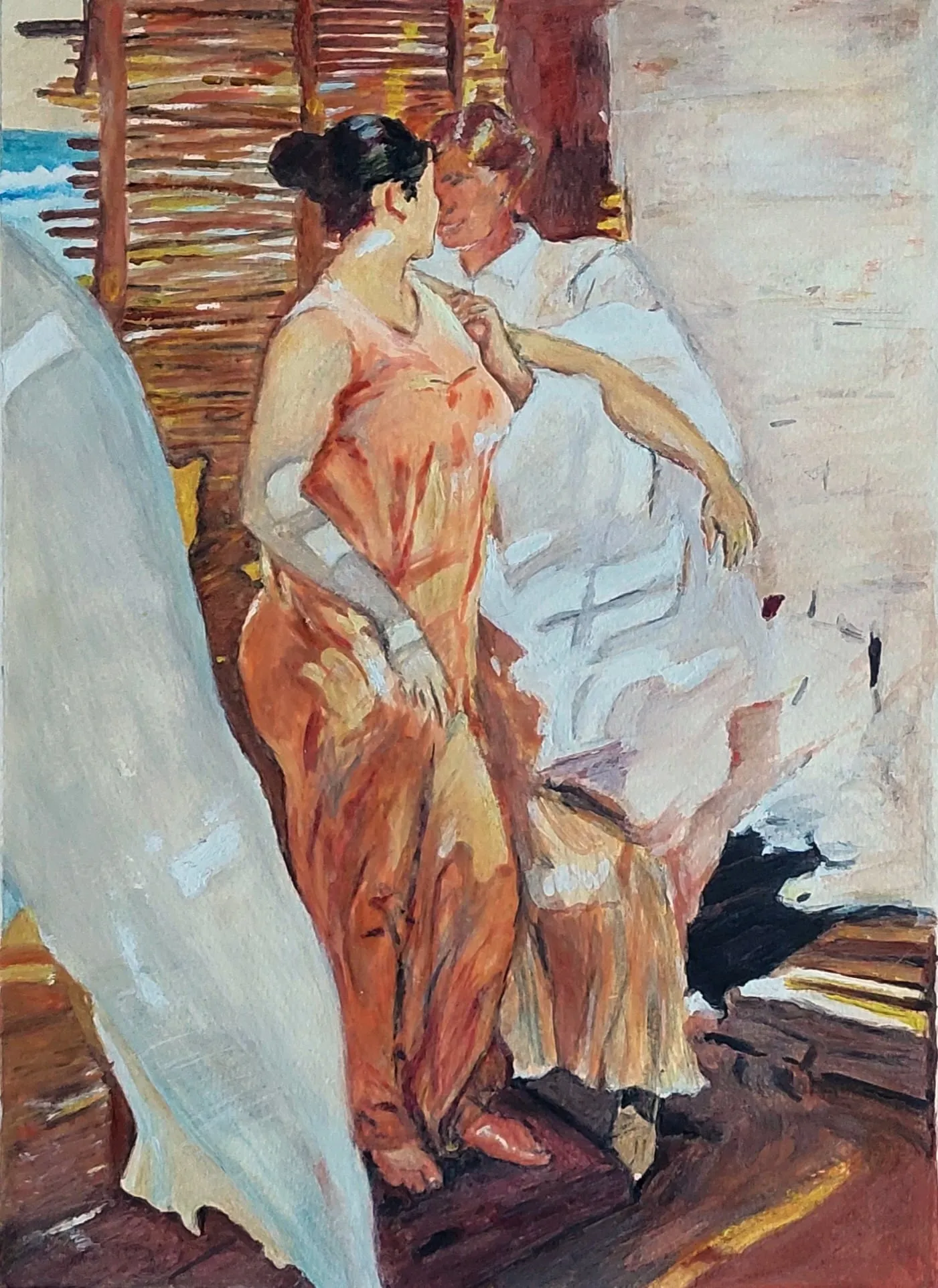 Slika „Ples“, tempera na papiru, 20 × 28 cm, Biljana Skrobonja