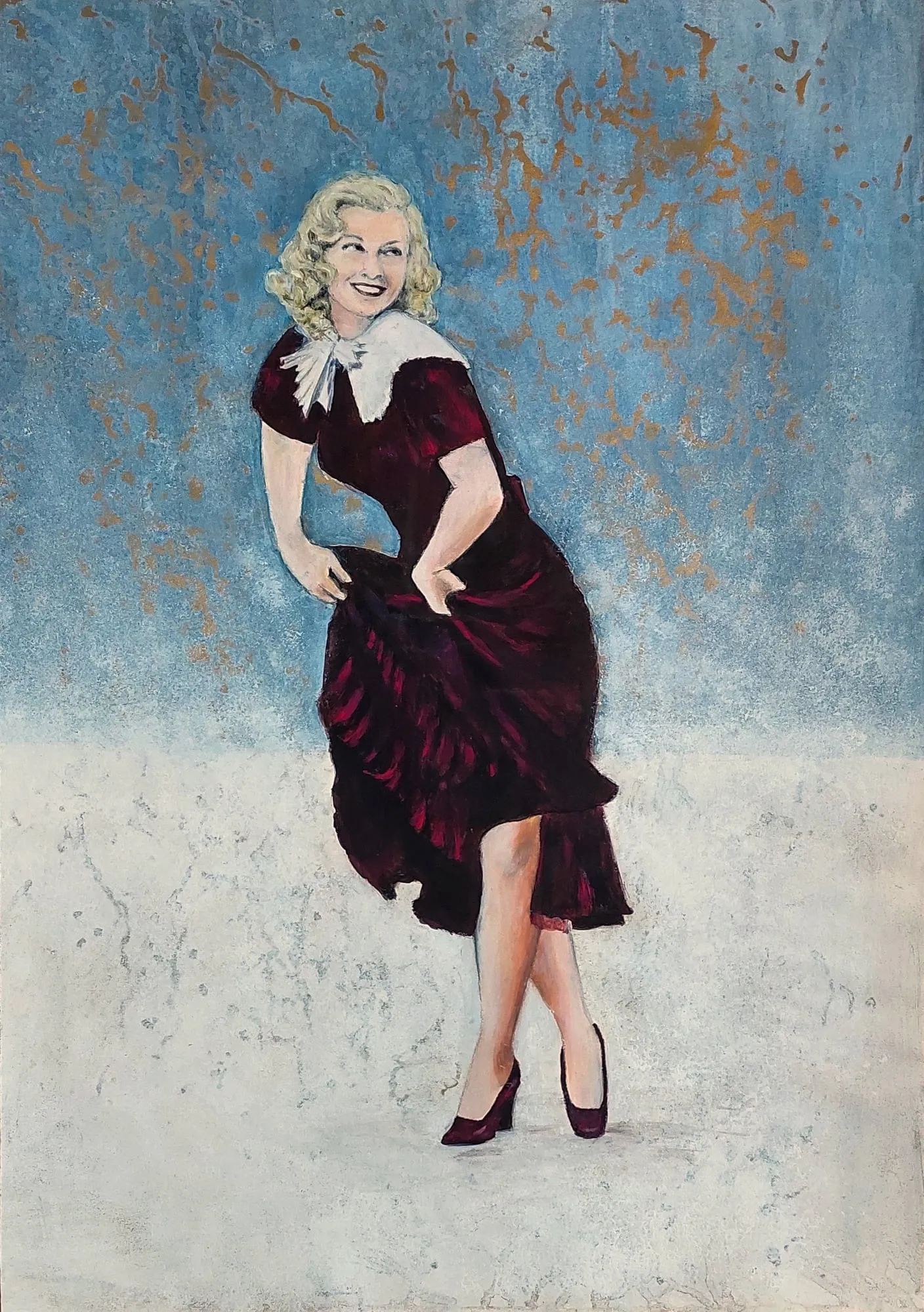 Slika „Plesačica“, akril na papiru, 47 × 67 cm, Biljana Skrobonja