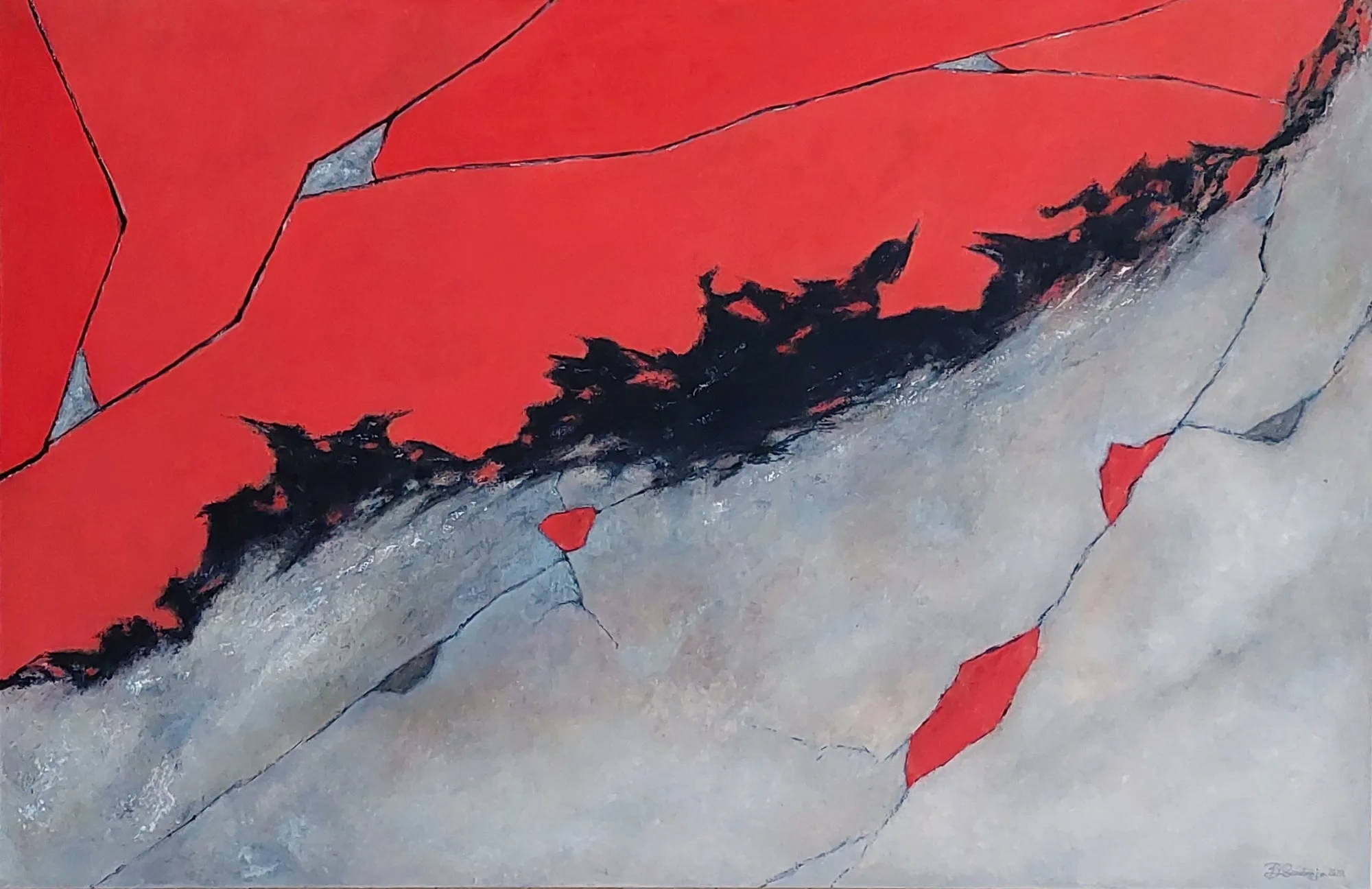 Slika „Ptice“, ulje na platnu, 150 × 100 cm, Biljana Skrobonja