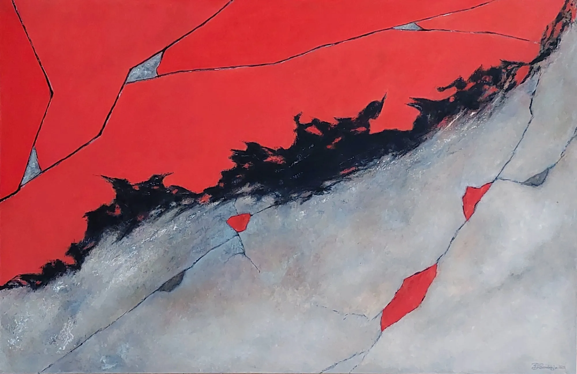 Slika „Ptice“, ulje na platnu, 150 × 100 cm, Biljana Skrobonja