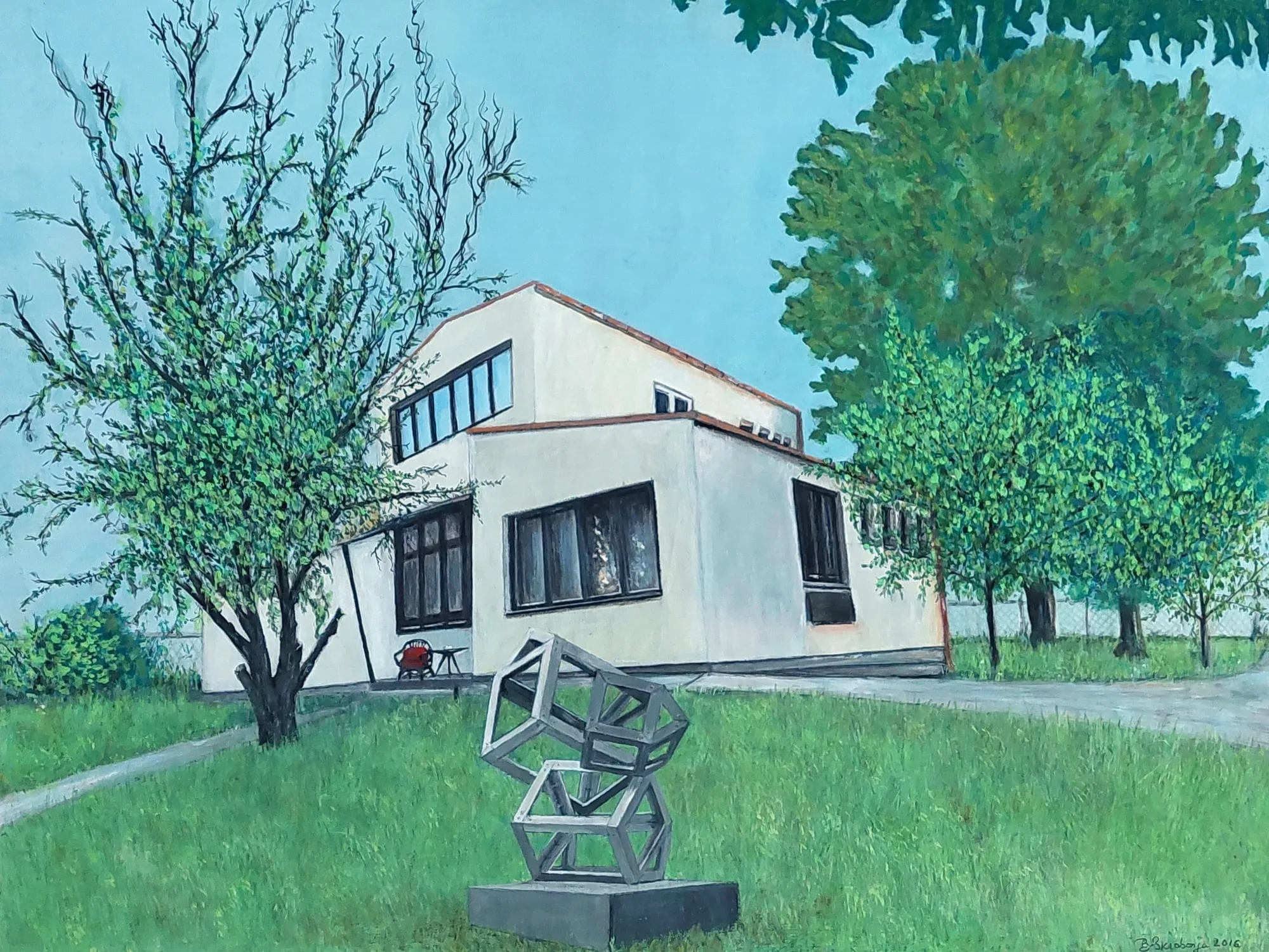 Slika „Šumatovačka“, mešovita tehnika na papiru, 73 × 56 cm, Biljana Skrobonja