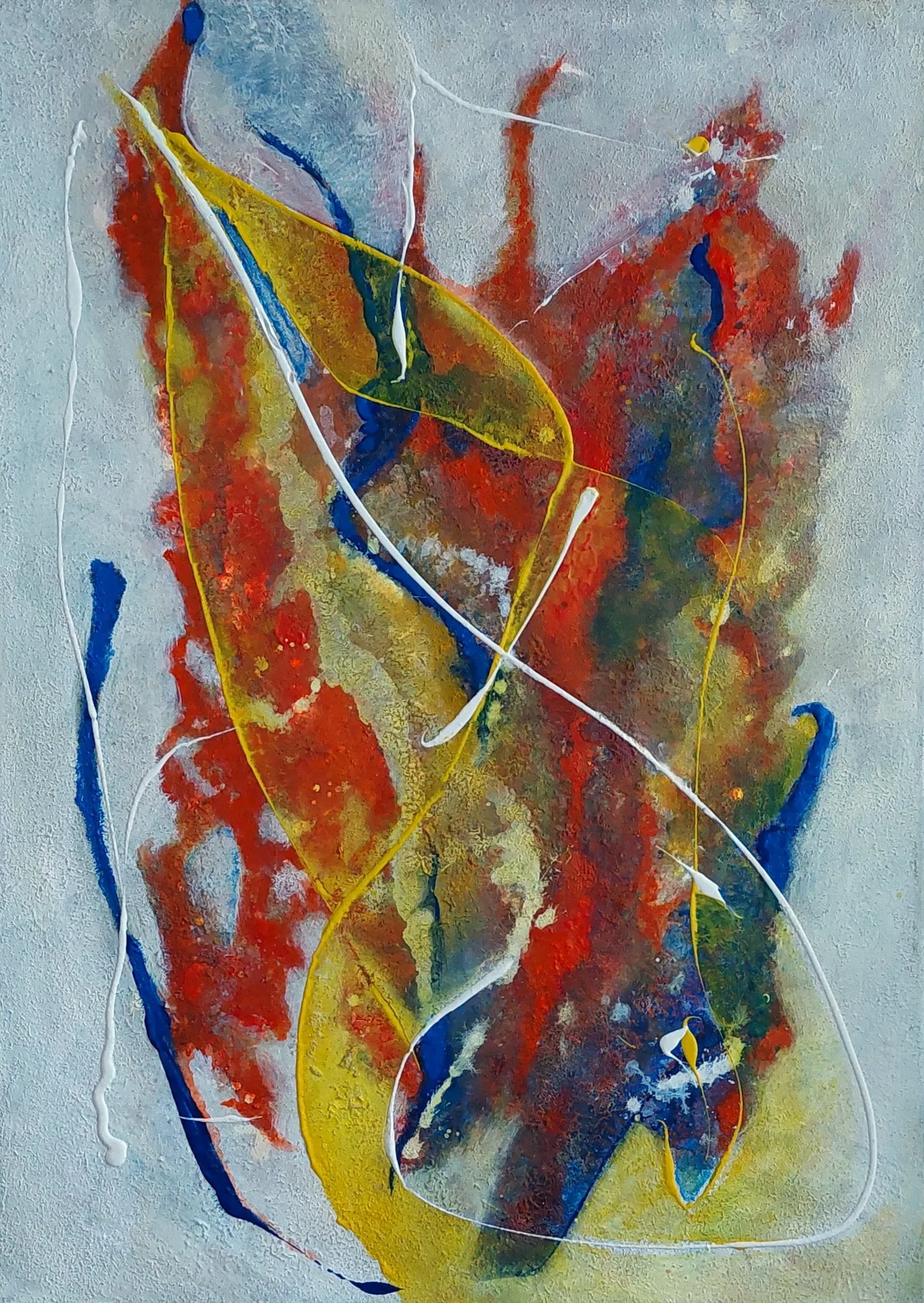 Slika „Vatra“, akril na platnu, 50 × 70 cm, Biljana Skrobonja